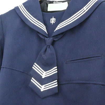 【中古】岩手県 盛岡白百合学園中学校 女子制服 3点（セーラー服・シャツ・スカート）sf007281