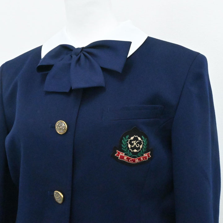 【中古】熊本県 熊本中央高等学校 女子制服 7点（ブレザー・シャツ・ニット・ニット・スカート）sf007353