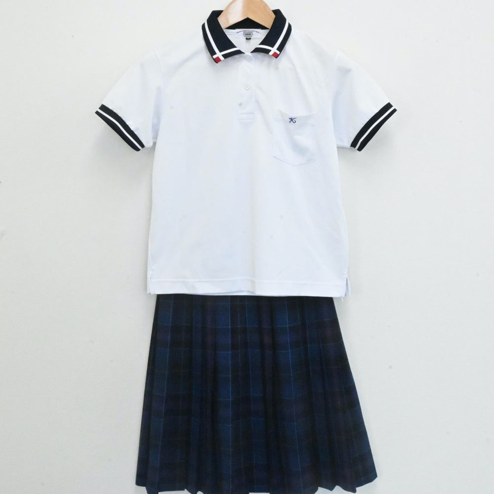 【中古】熊本県 熊本中央高等学校 女子制服 4点（シャツ・ニットベスト・スカート）sf007354