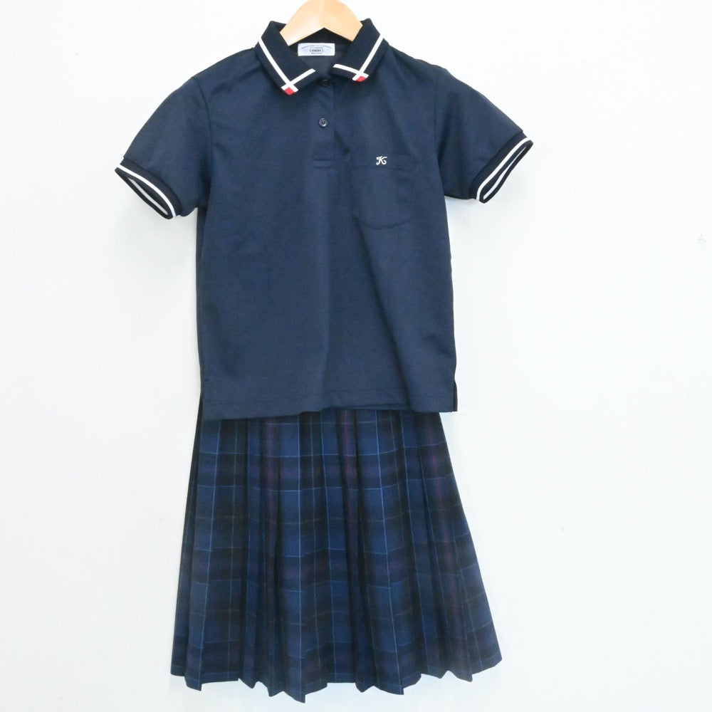 【中古】熊本県 熊本中央高等学校 女子制服 4点（シャツ・ニットベスト・スカート）sf007354