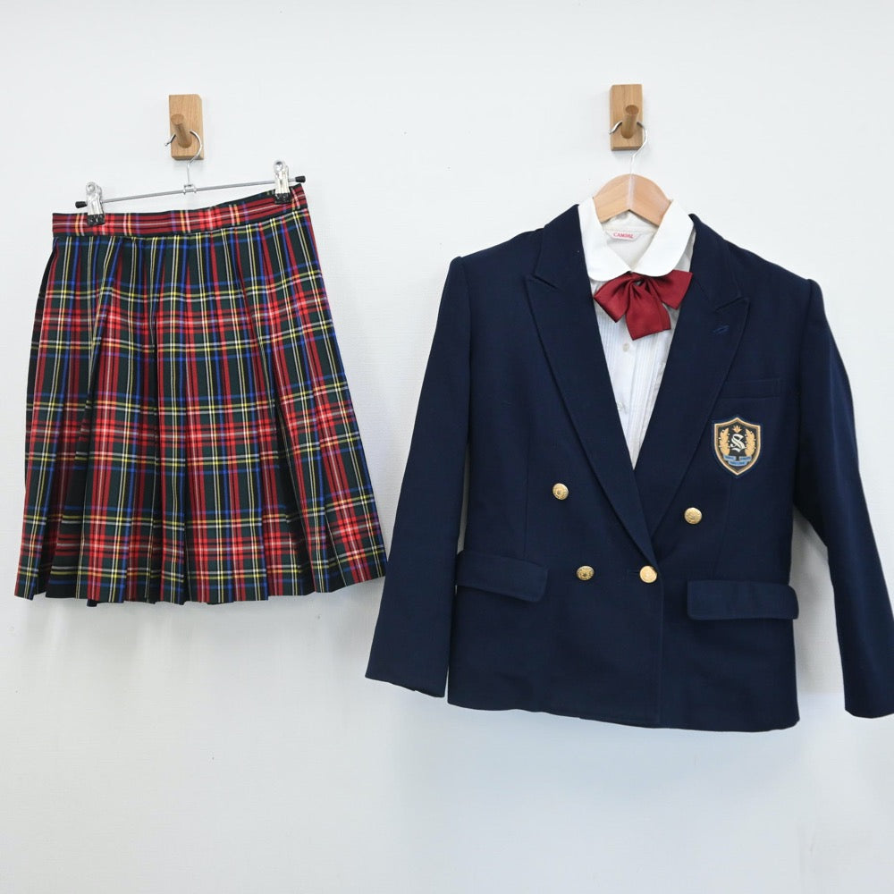 【中古】東京都 創価中学校 女子制服 4点（ブレザー・シャツ・スカート）sf007375