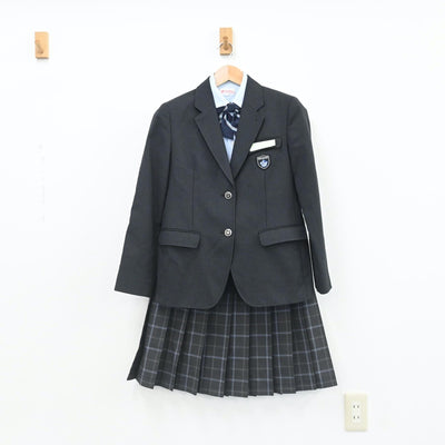 【中古】北海道 五稜郭中学校 女子制服 5点（ブレザー・ニットベスト・シャツ・スカート）sf007386