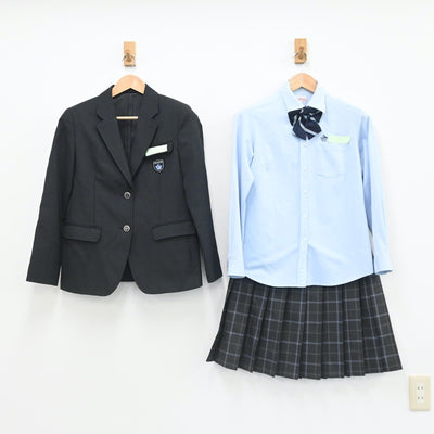 【中古】北海道 五稜郭中学校 女子制服 5点（ブレザー・ニットベスト・シャツ・スカート）sf007386