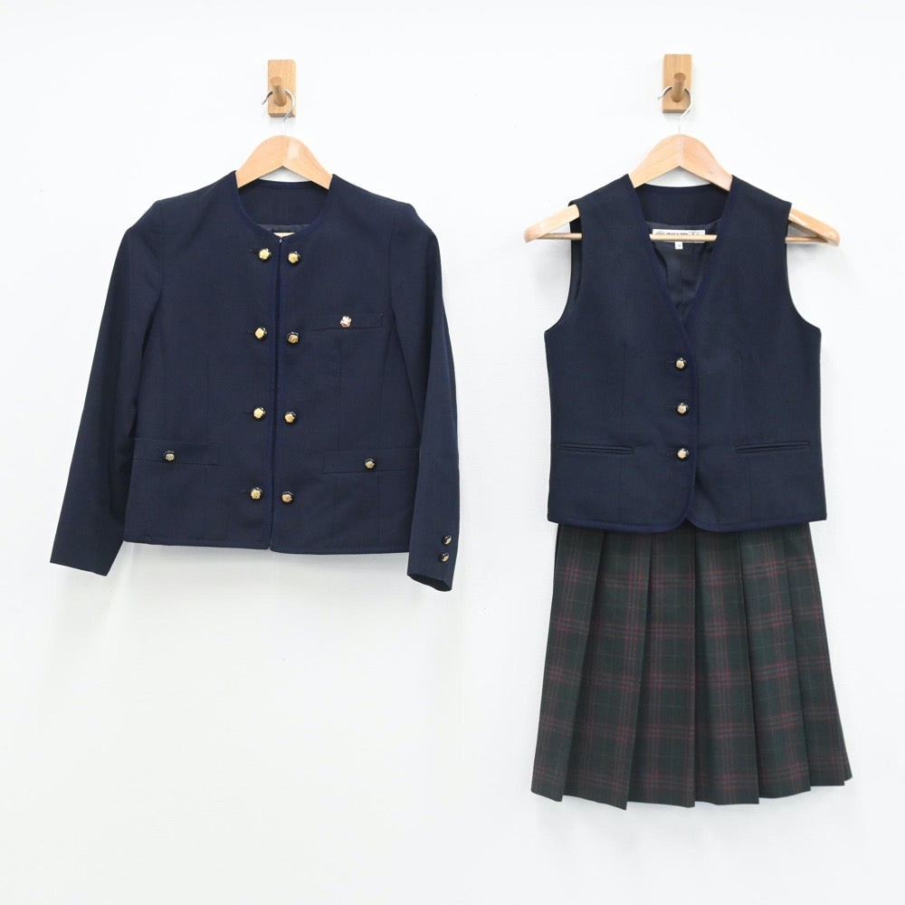 【中古】大阪府 大阪桐蔭高等学校 女子制服 5点（ブレザー・ニット・ベスト・スカート）sf007392