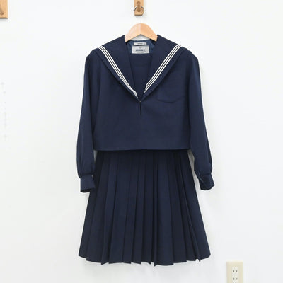 【中古】愛知県 小牧中学校 女子制服 2点（セーラー服・スカート）sf007425