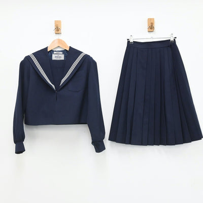 【中古】愛知県 小牧中学校 女子制服 2点（セーラー服・スカート）sf007425