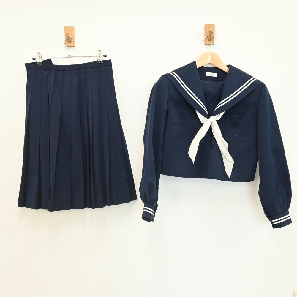 【ギフ_包装】 中古制服】山口県 徳山高等学校 女子制服 3点（セーラー服 高等学校