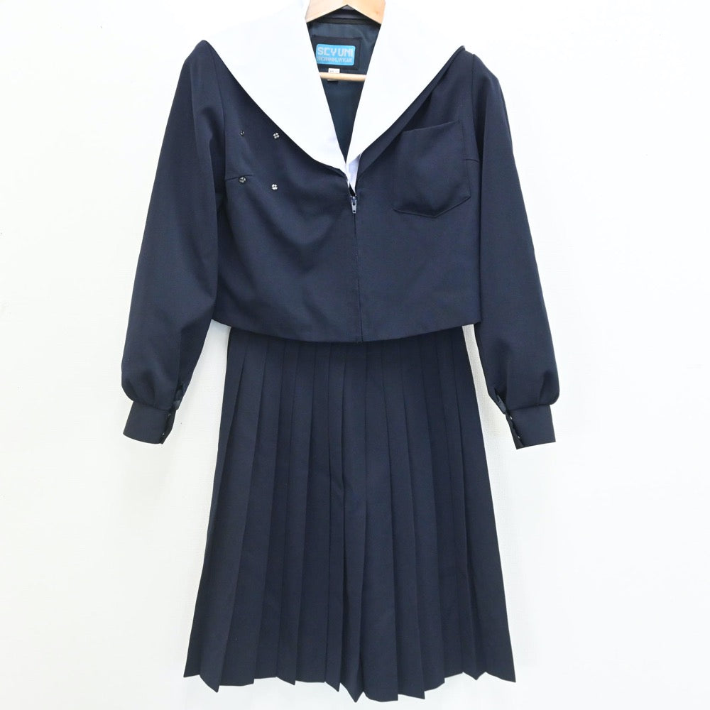 【中古】愛知県 桜井中学校 女子制服 2点（セーラー服・スカート）sf007515