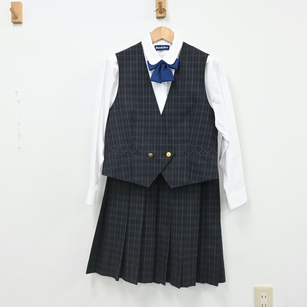 【中古】東京都 板橋第三中学校 女子制服 6点（ブレザー・ベスト・スカート・シャツ）sf007548