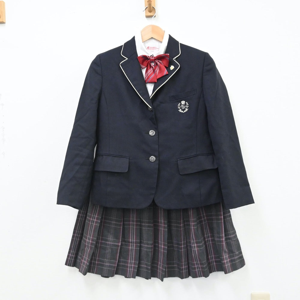 【中古】福岡県 筑紫台高等学校 女子制服 6点（ブレザー・シャツ・スカート）sf007551