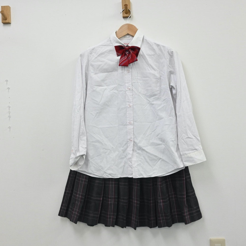 【中古】福岡県 筑紫台高等学校 女子制服 6点（ブレザー・シャツ・スカート）sf007551