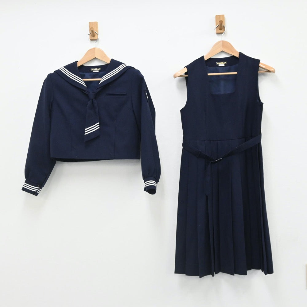 【中古】東京都 大森第八中学校 女子制服 2点（セーラー服・ジャンパースカート）sf007565