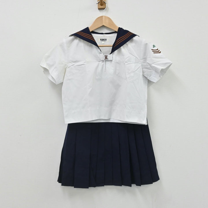 【中古】東京都 関東国際高等学校 女子制服 4点（セーラー服・ベスト・シャツ・スカート）sf007569