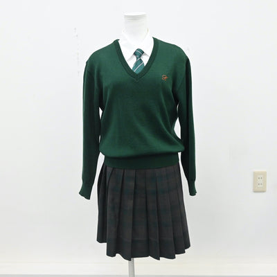 【中古】千葉県 国府台女子学院高等部 女子制服 6点（ブレザー・シャツ・ニット・スカート）sf007583