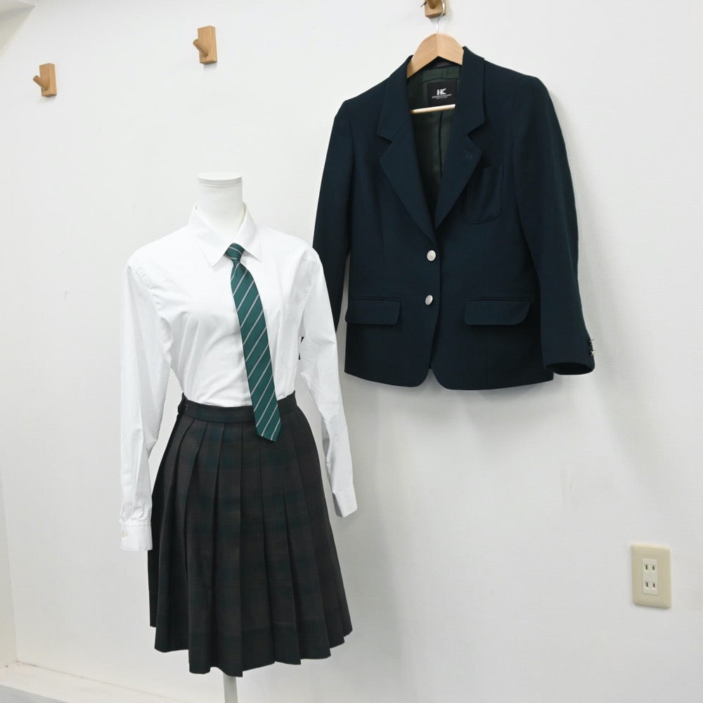 【中古】千葉県 国府台女子学院高等部 女子制服 6点（ブレザー・シャツ・ニット・スカート）sf007583