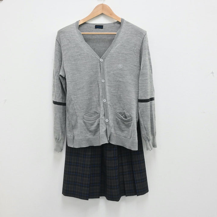 【中古】東京都 安田学園高等学校 女子制服 5点（ブレザー・ニット・シャツ・スカート）sf007586