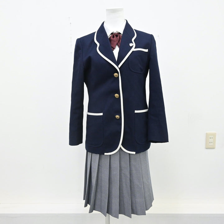 【中古】神奈川県 聖セシリア 女子中学校・高等学校 女子制服 5点（ブレザー・ベスト・シャツ・スカート）sf007591