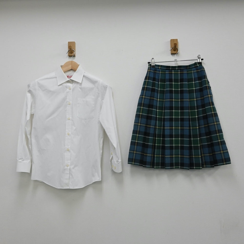 【中古】神奈川県 聖セシリア 女子中学校・高等学校 女子制服 3点（シャツ・ニットベスト・スカート）sf007592