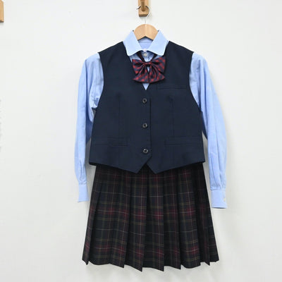 【中古】千葉県 東京学館船橋高校 女子制服 7点（ブレザー・ベスト・ニット・シャツ・スカート）sf007612