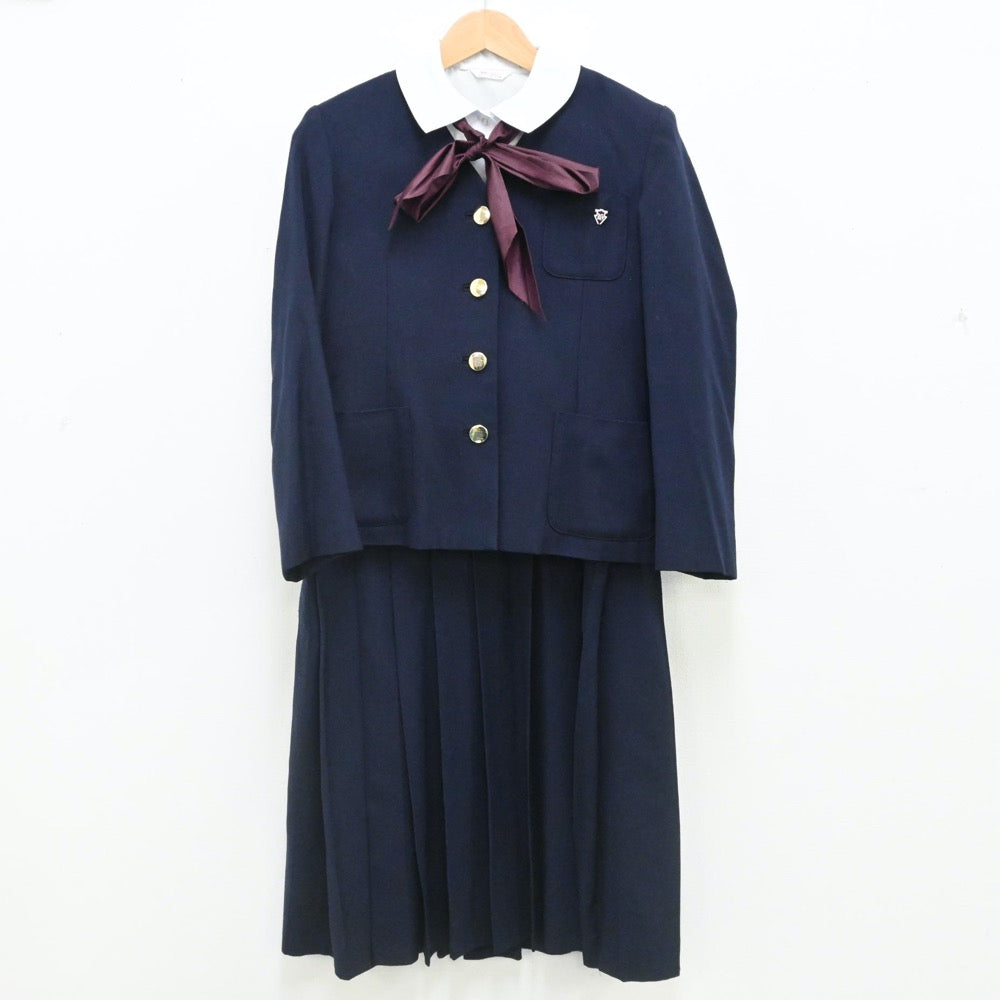 【中古】兵庫県 雲雀丘学園高等学校 女子制服 7点（ブレザー・シャツ・ニット・ジャンパースカート）sf007716