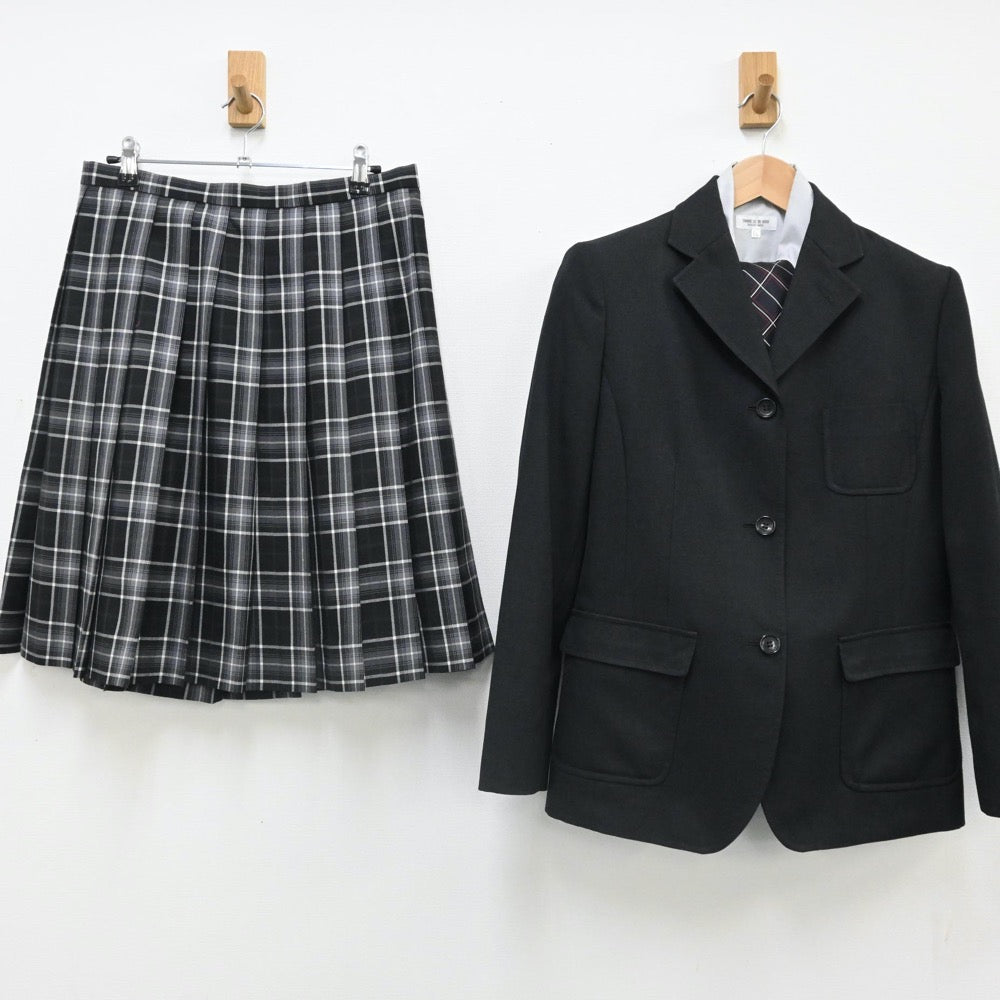 【中古】兵庫県 神戸龍谷中学・高等学校 女子制服 6点（ブレザー・シャツ・スカート）sf007719