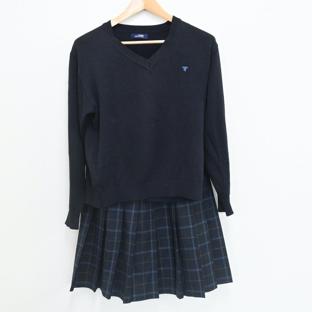 【中古】東京都 東海大学菅生高等学校 女子制服 5点（ブレザー・シャツ・ニット・スカート）sf007742