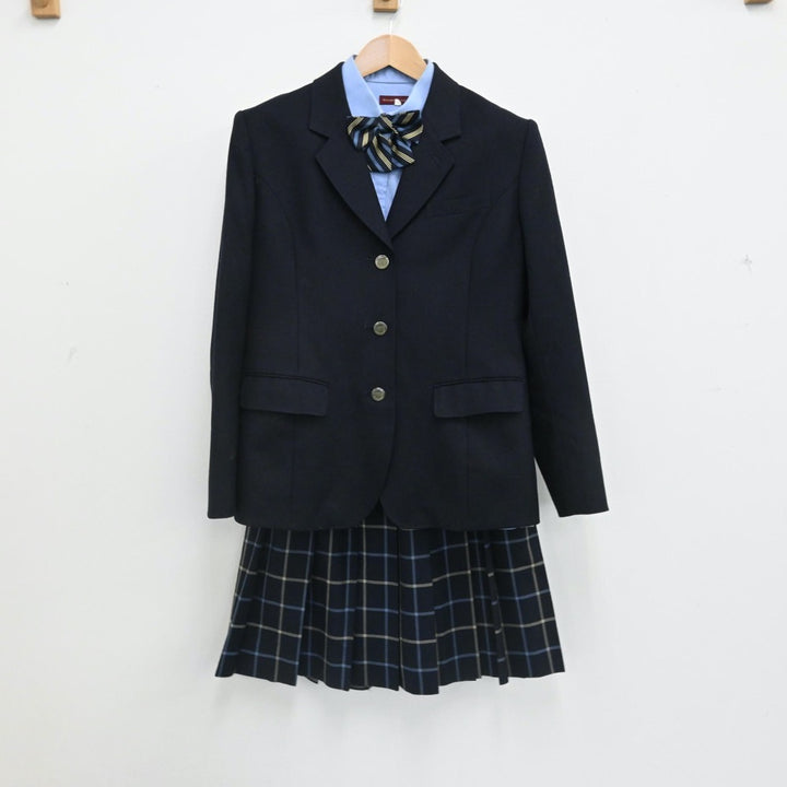 【中古】愛媛県 聖カタリナ学園高等学校 女子制服 4点（ブレザー・シャツ・スカート）sf007763