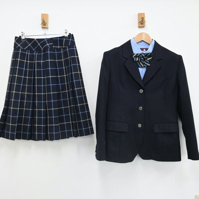 【中古】愛媛県 聖カタリナ学園高等学校 女子制服 4点（ブレザー・シャツ・スカート）sf007763