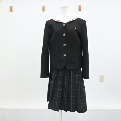 【中古】広島県 広島山陽高等学校 女子制服 6点（ブレザー・ニット・セーラー服・スカート）sf007787