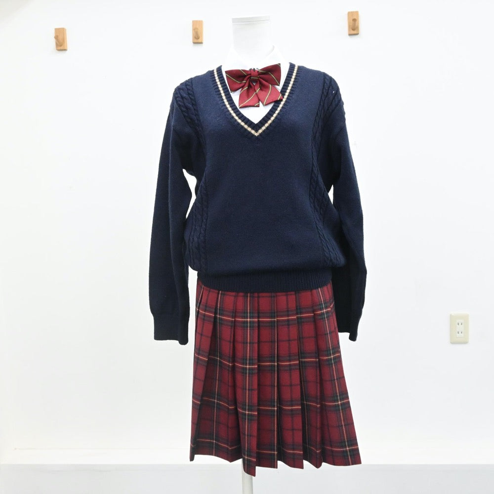 【中古】山口県 中村女子高等学校 女子制服 7点（ブレザー・ニット・シャツ・スカート）sf007810