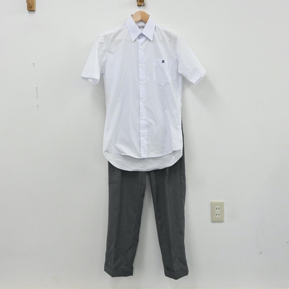 【中古】埼玉県 慶應義塾志木高校 男子制服 2点（シャツ・ズボン）sf007848