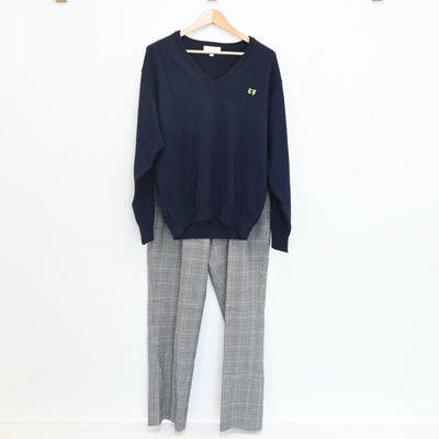 【中古】東京都 東京文理学院高等学校 男子制服 7点（ブレザー・シャツ・シャツ・ニット・ズボン）sf007861