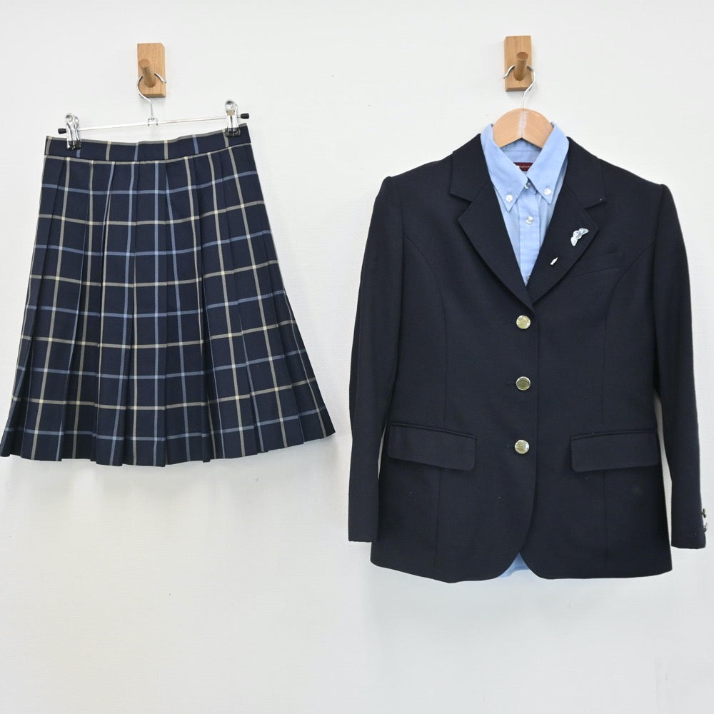 【中古】群馬県 高崎商科大学附属高等学校 女子制服 4点（ブレザー・シャツ・スカート）sf007881