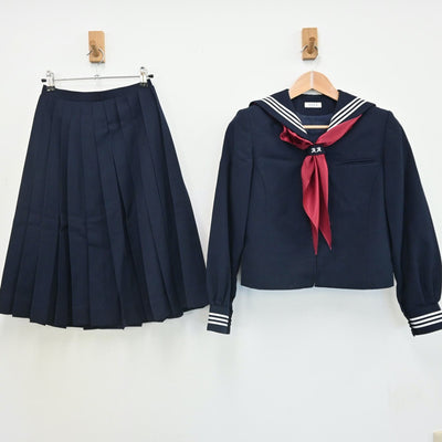 【中古】東京都 昭和女子大学附属昭和中学校 女子制服 3点（セーラー服・スカート）sf007882