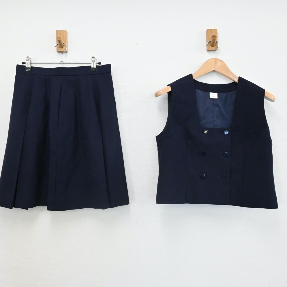 【中古】埼玉県 坂戸高等学校 女子制服 2点（ベスト・スカート）sf007903