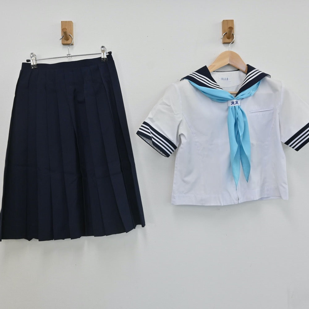 【中古】東京都 昭和女子大学附属昭和中学校 女子制服 4点（セーラー服・スカート）sf007906