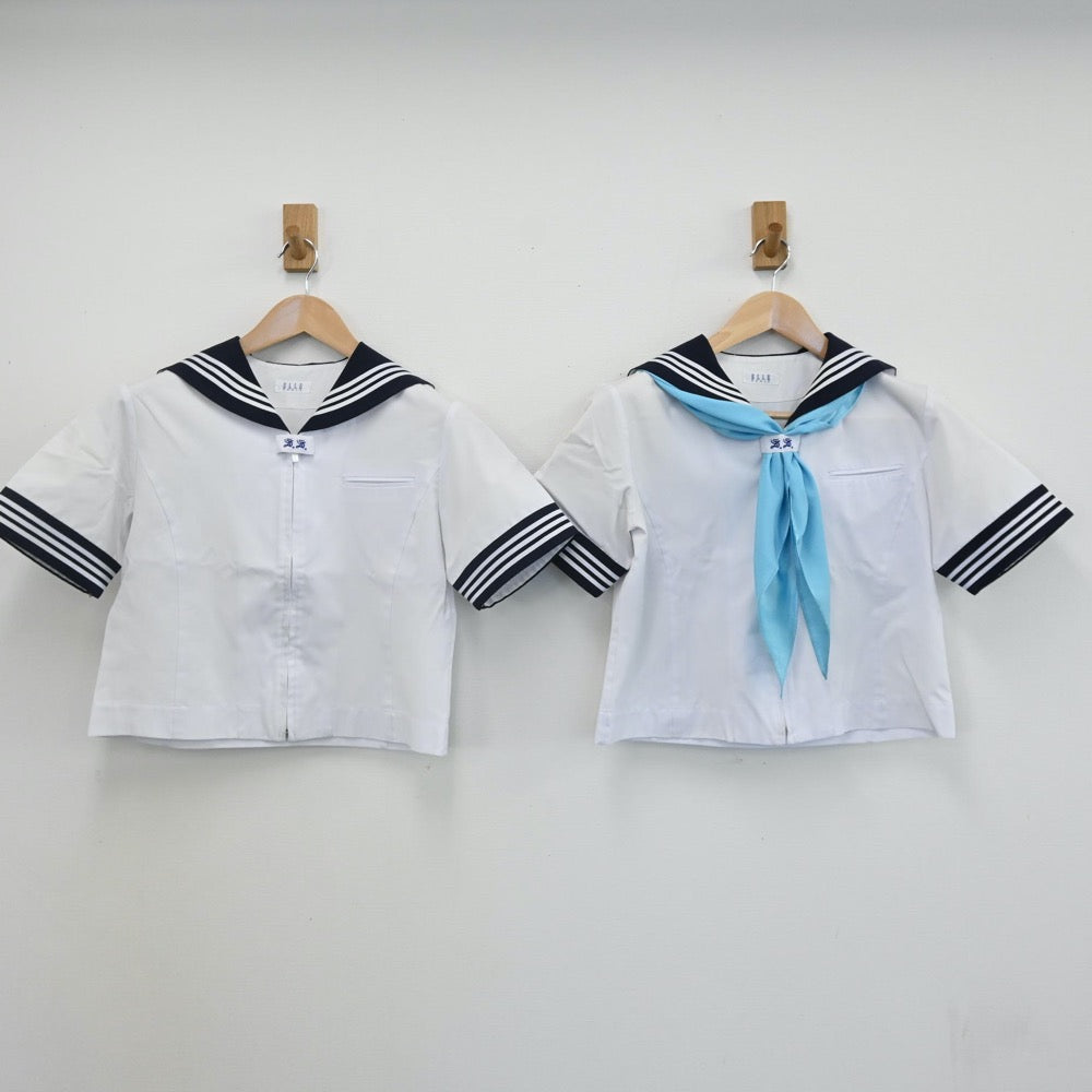 【中古】東京都 昭和女子大学附属昭和中学校 女子制服 4点（セーラー服・スカート）sf007906