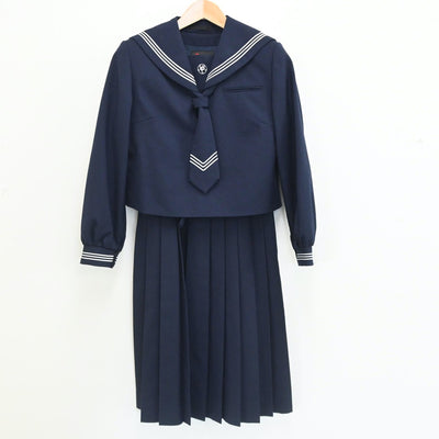 【中古】東京都 御徒町台東中学校 女子制服 3点（セーラー服・ジャンパースカート）sf007919