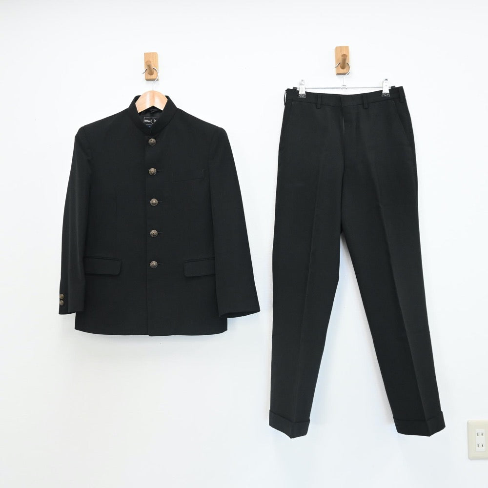 【中古】兵庫県 神戸市立布引中学校 男子制服 3点（学ラン・ズボン）sf007942
