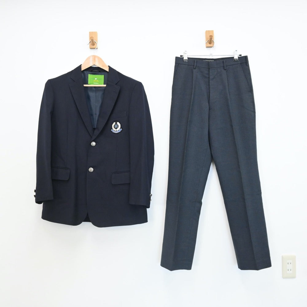 【中古】兵庫県 兵庫県立東灘高等学校 男子制服 3点（ブレザー・ズボン）sf007943