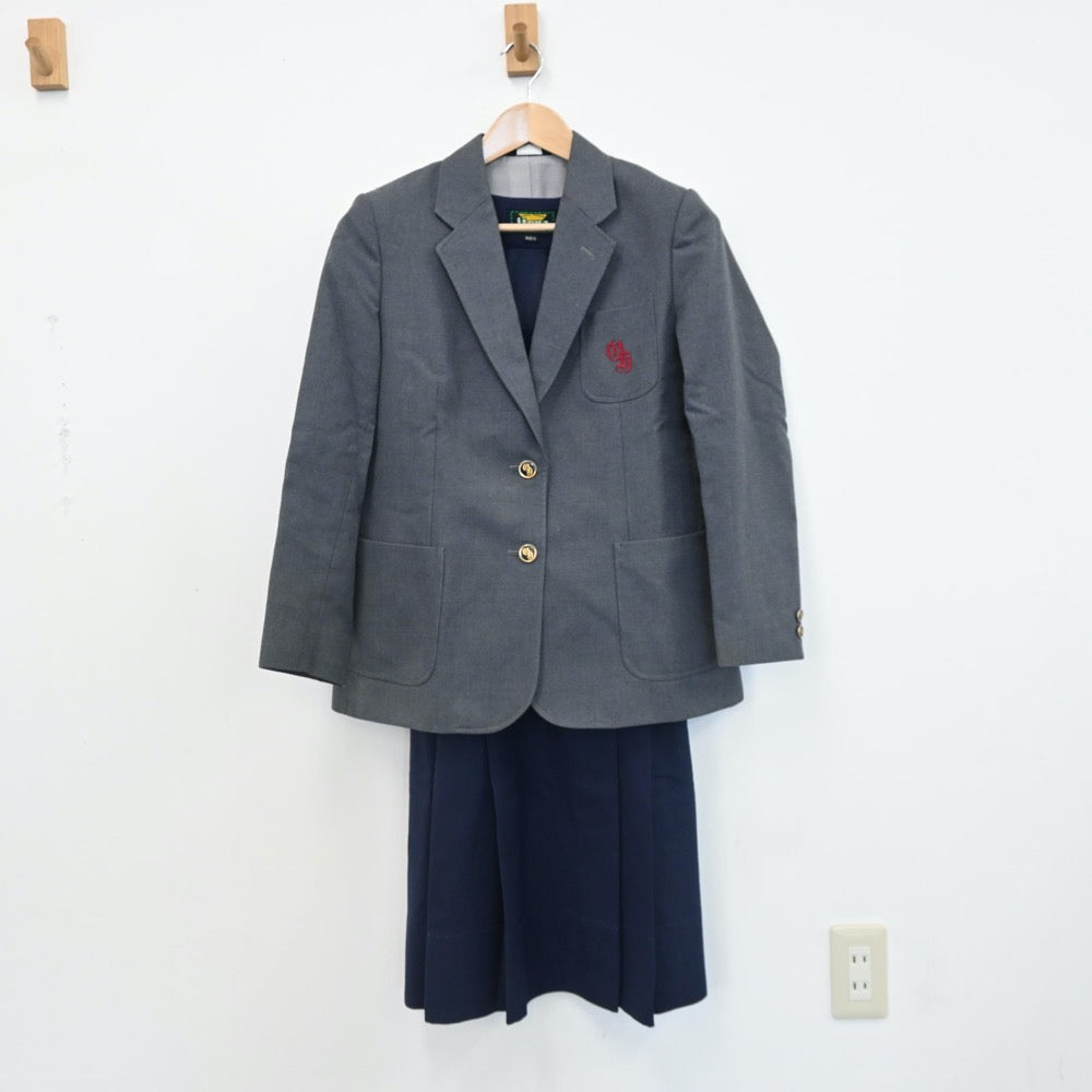 【中古】広島県 大野東中学校 女子制服 2点（ブレザー・ジャンパースカート）sf007947