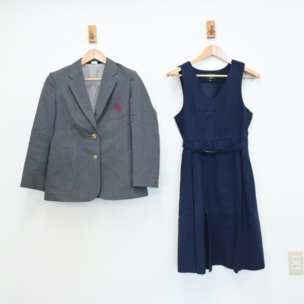 【中古】広島県 大野東中学校 女子制服 2点（ブレザー・ジャンパースカート）sf007947