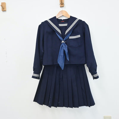 【中古】大阪府 養精高校 女子制服 3点（セーラー服・スカート）sf007956