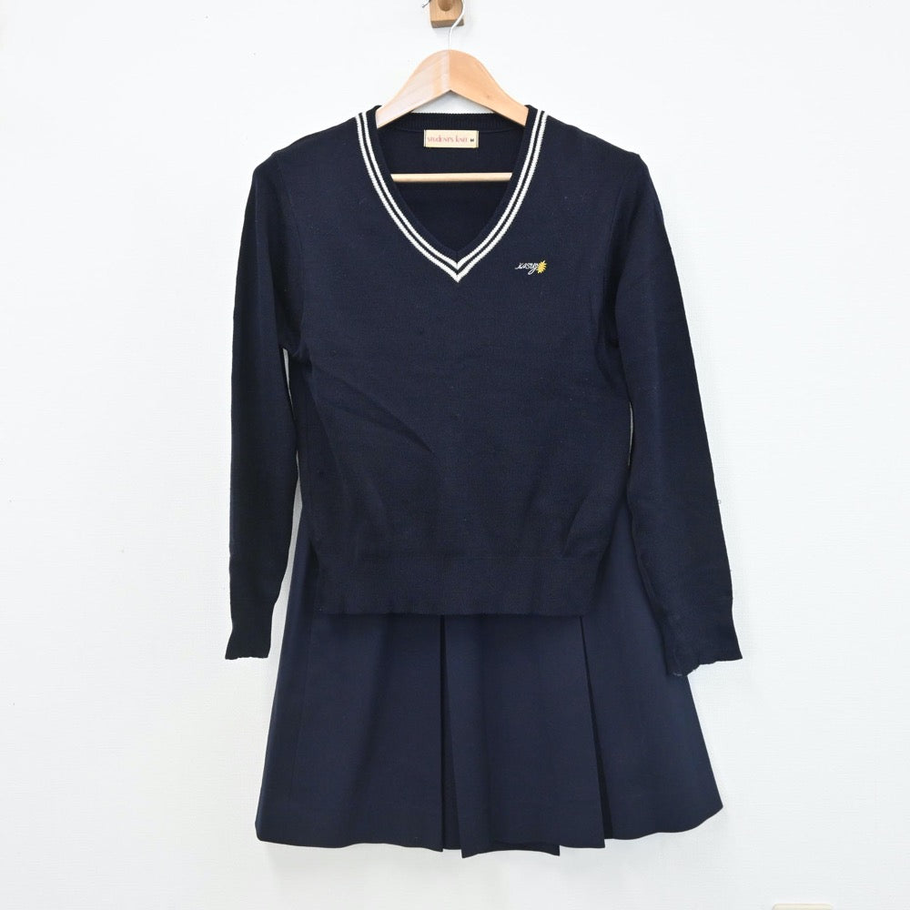 【中古】埼玉県 春日部女子高校 女子制服 3点（ブレザー・ニット・スカート）sf007969