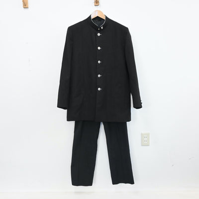 【中古】福岡県 久留米学園高等学校 男子制服 5点（学ラン・ニット・シャツ・ズボン）sf007976