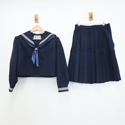 【中古】千葉県 市川市立第三中学校 女子制服 3点（セーラー服・スカート）sf007982