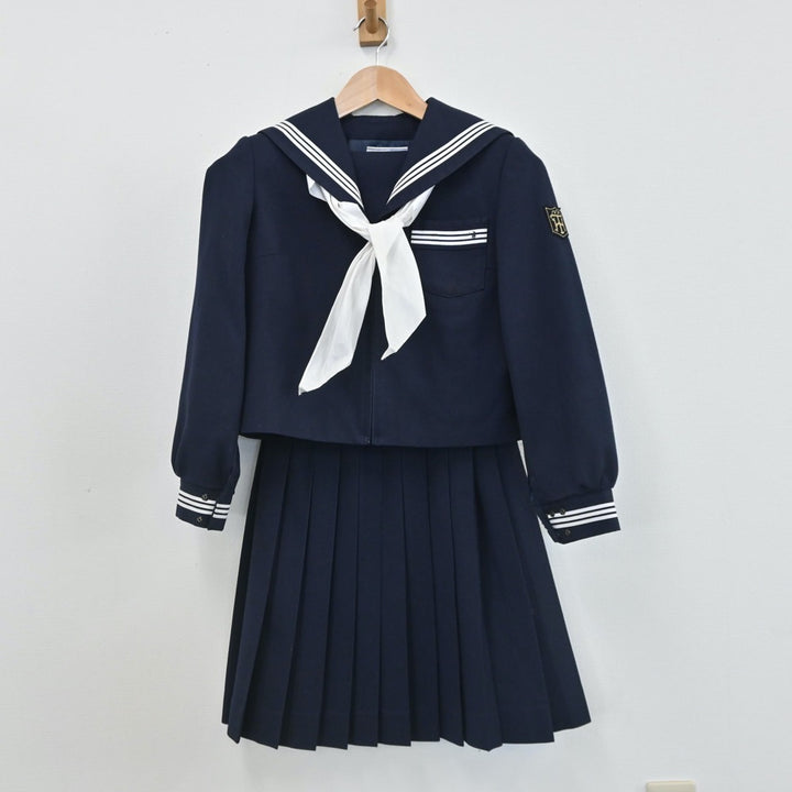 中古制服】富山県 富山市堀川中学校 女子制服 5点（セーラー服