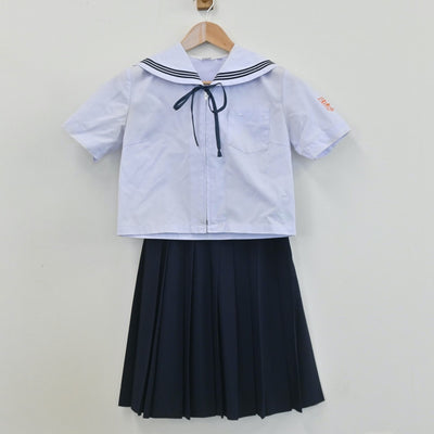 【中古】富山県 富山市堀川中学校 女子制服 5点（セーラー服・スカート）sf008000