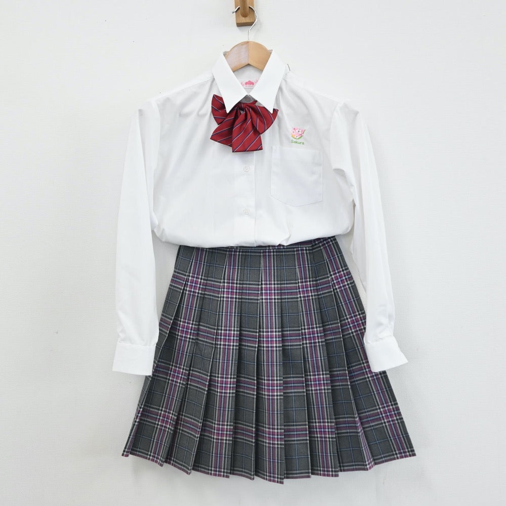 【中古】東京都 さくら国際高等学校 女子制服 6点（ブレザー・シャツ・スカート）sf008016