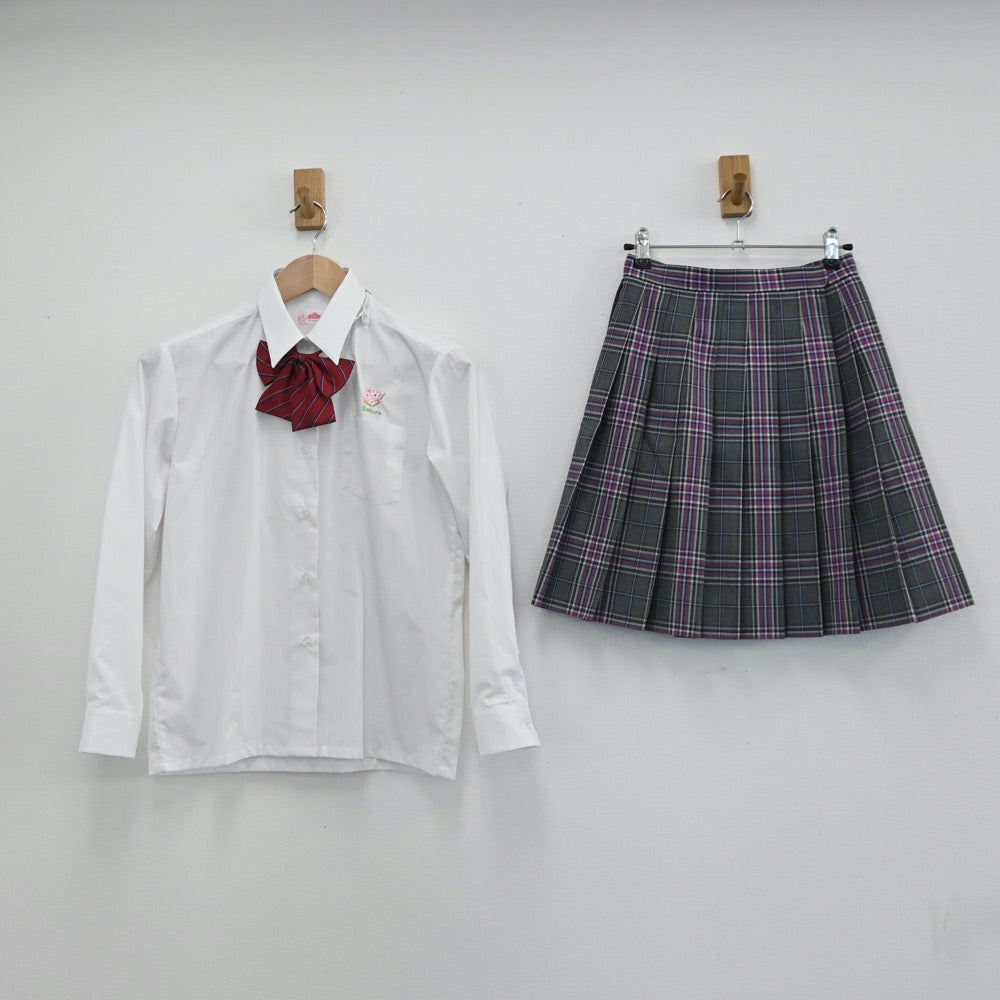 【中古】東京都 さくら国際高等学校 女子制服 6点（ブレザー・シャツ・スカート）sf008016